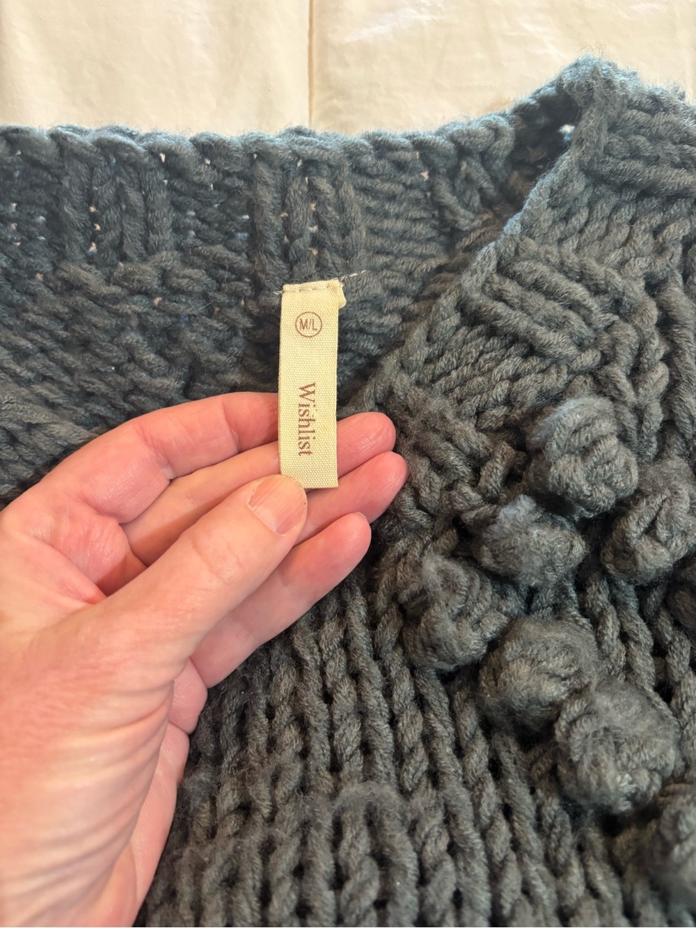 Wishlist Chunky Bobble Knit Sweater - Slate Blue Gray